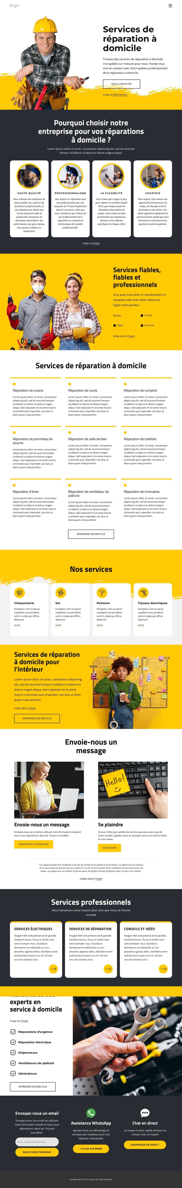 Réparation à domicile locale Modèle CSS