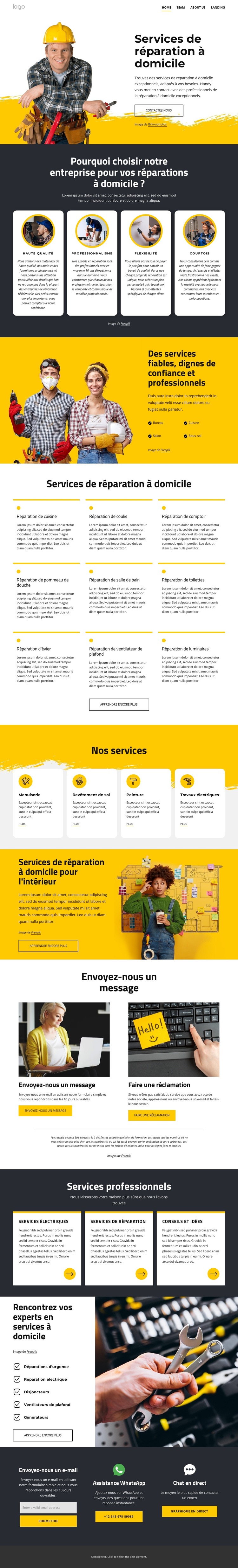 Réparation à domicile locale Modèle HTML