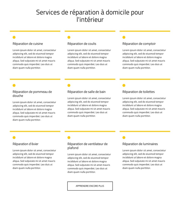 Service d'entretien à domicile Modèle de site Web