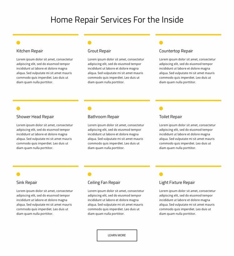 Home maintenance service Homepage Design