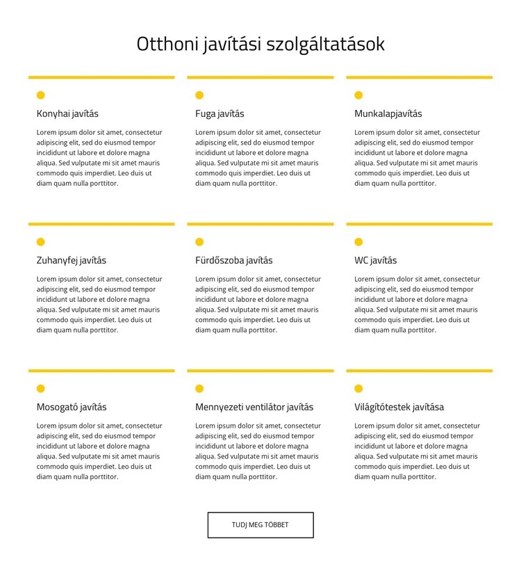 Lakásfenntartási szolgáltatás HTML Sablon