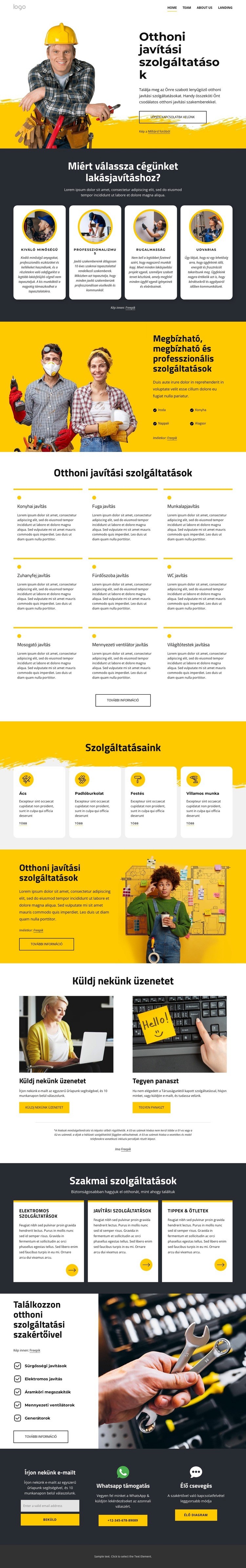 Helyi lakásjavítás HTML Sablon