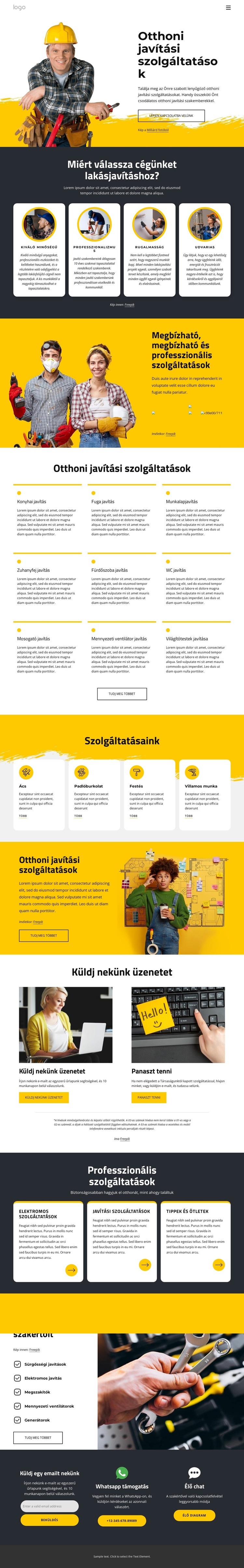 Helyi lakásjavítás Weboldal tervezés