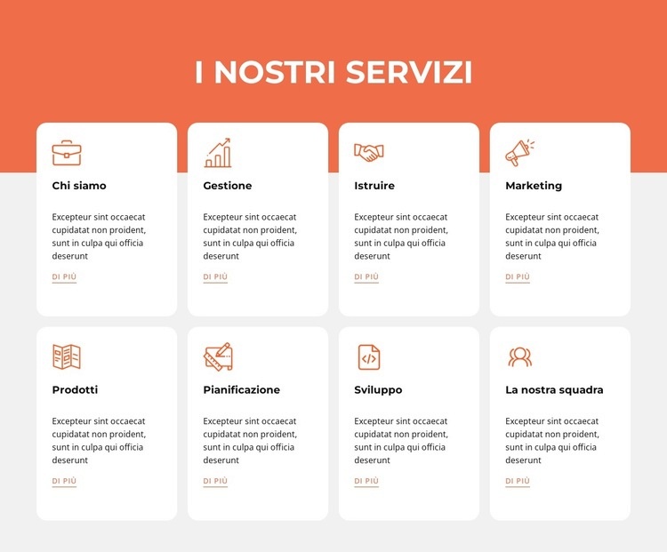 Marketing, design e altro Modelli di Website Builder