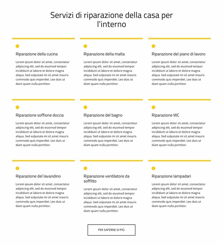 Servizio di manutenzione della casa Modelli di Website Builder