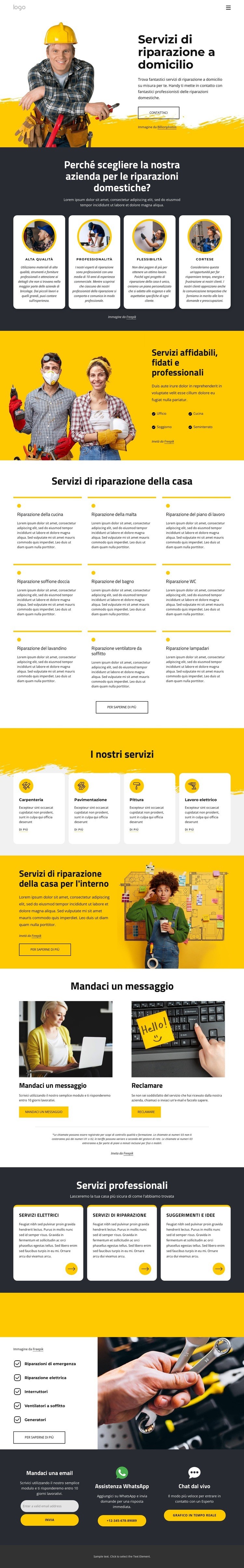 Riparazione domestica locale Mockup del sito web