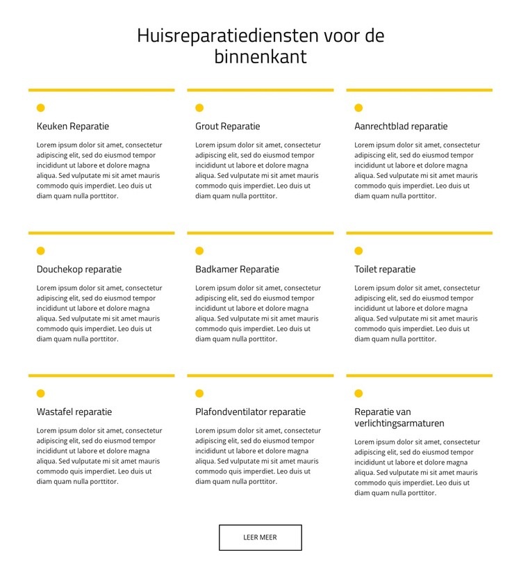 Onderhoudsdienst aan huis Html Website Builder