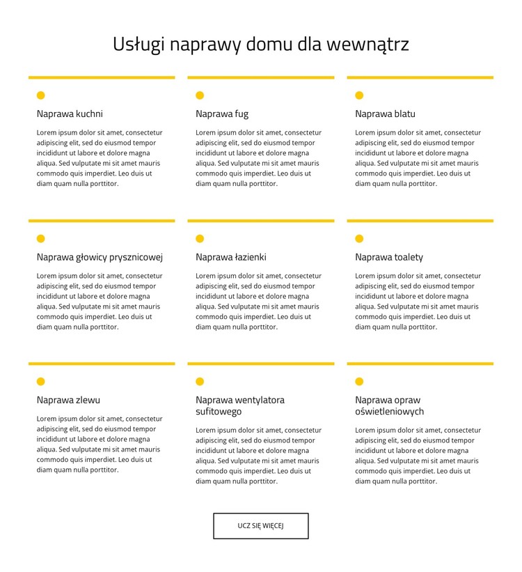 Usługa utrzymania domu Szablon HTML