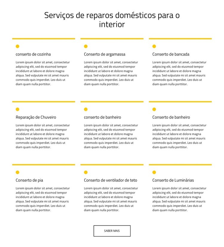 serviço de manutenção em casa Landing Page