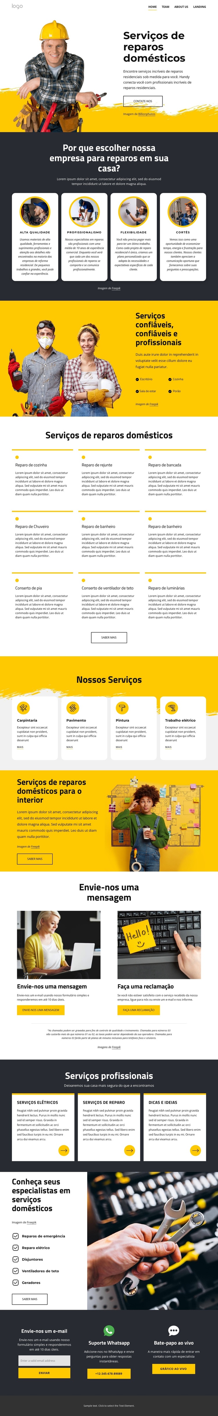 Conserto residencial local Tema WordPress