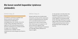 Üç Sütunda Başlık Ve Metin Için CSS ızgara Şablonu Sütunu