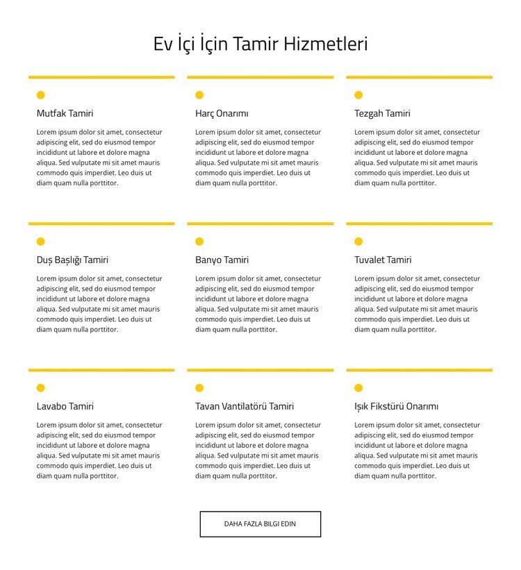 Evde bakım hizmeti Html Web Sitesi Oluşturucu