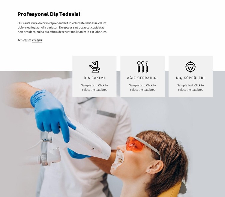 Diş tedavisi Web Sitesi Mockup'ı