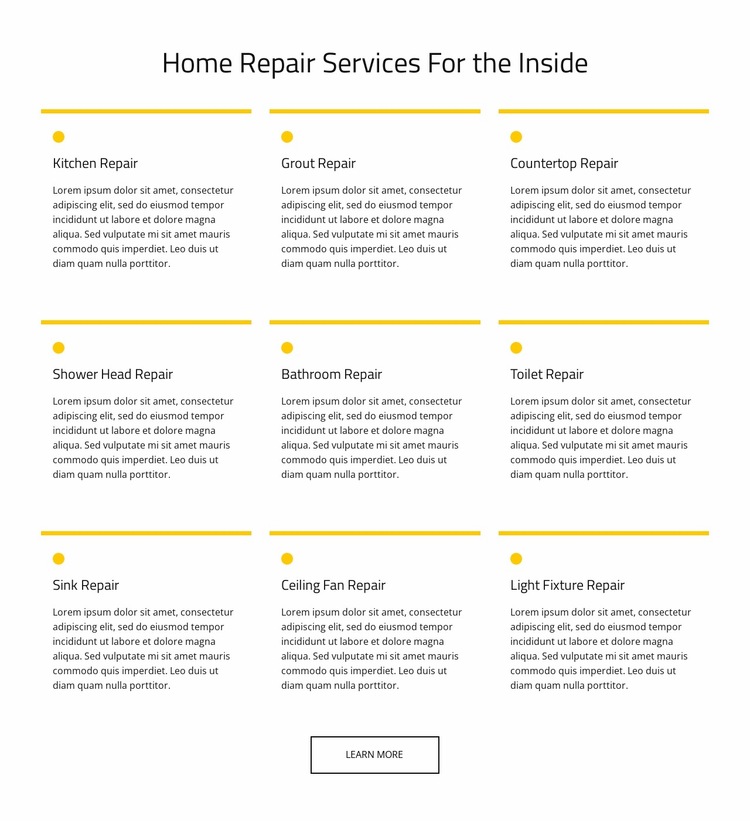 Home maintenance service Website Builder Templates