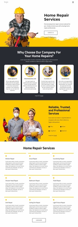 Screen Mockup For Local Home Repair
