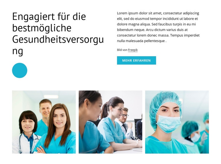 Beste Gesundheitsversorgung Eine Seitenvorlage