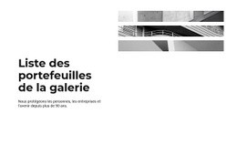 Liste Des Portefeuilles De La Galerie - Conception De Site Web Ultime