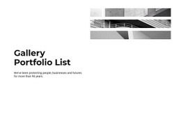 Gallery Portfolio List - Homepage Design For Any Device