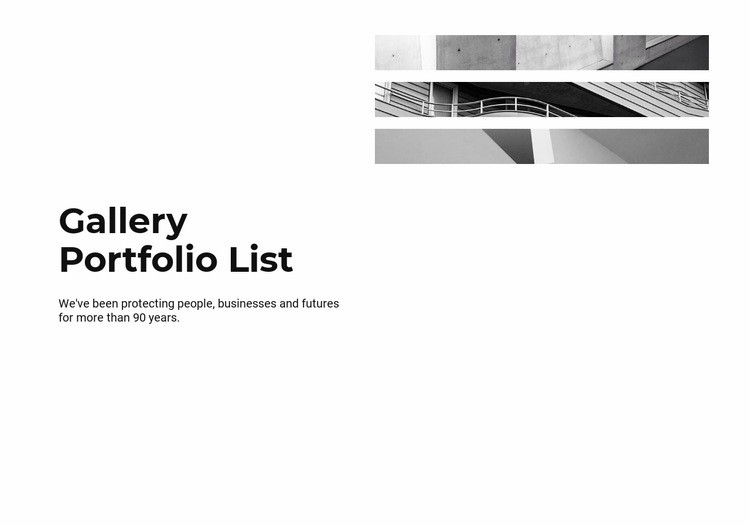 Gallery portfolio list Html Code Example