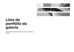 Designer De Site Para Lista De Portfólio Da Galeria