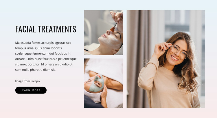 Best facial treatments Website Mockup