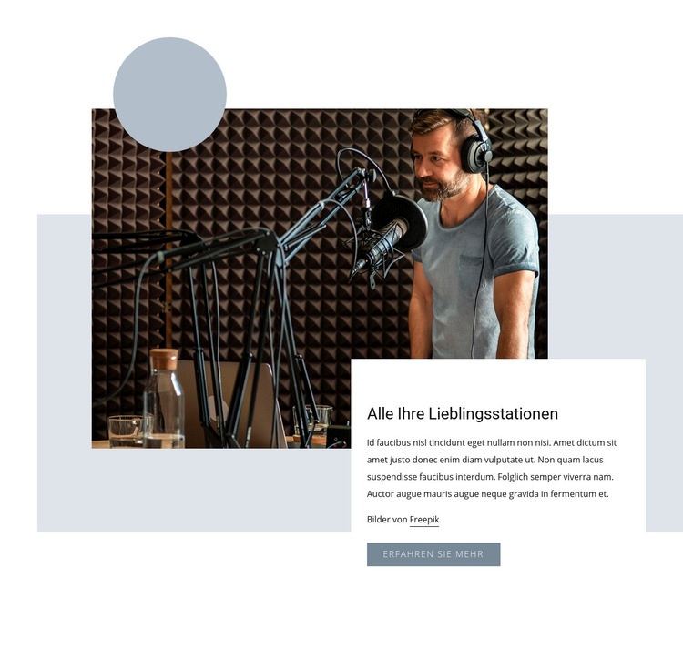 Beliebte Radiosendung Website design