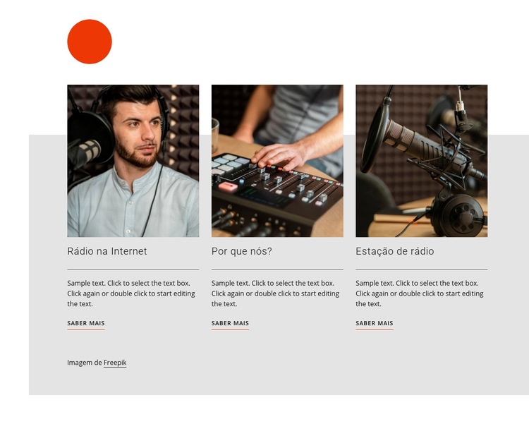 Talk show de rádio Landing Page