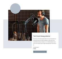 Popüler Radyo Programı Bir Sayfa Şablonu