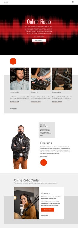Online-Radiosendungen - Kreatives Mehrzweck-Website-Design
