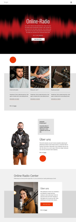 Online-Radiosendungen – Fertiges Website-Design