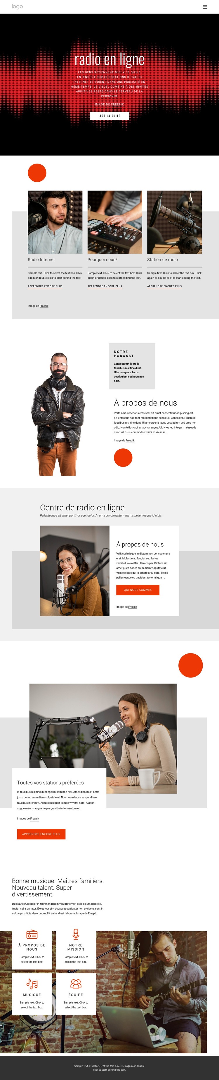 Émissions de radio en ligne Modèle HTML5