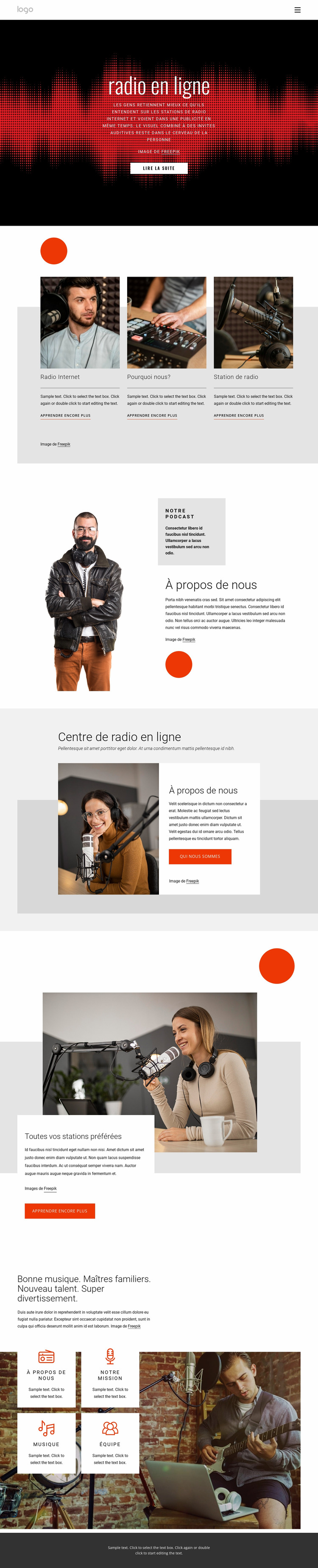 Émissions de radio en ligne Modèle Joomla