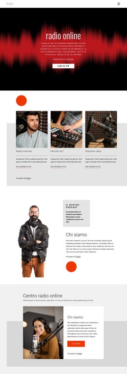 Programmi Radiofonici In Linea - Mockup Di Sito Web Multiuso