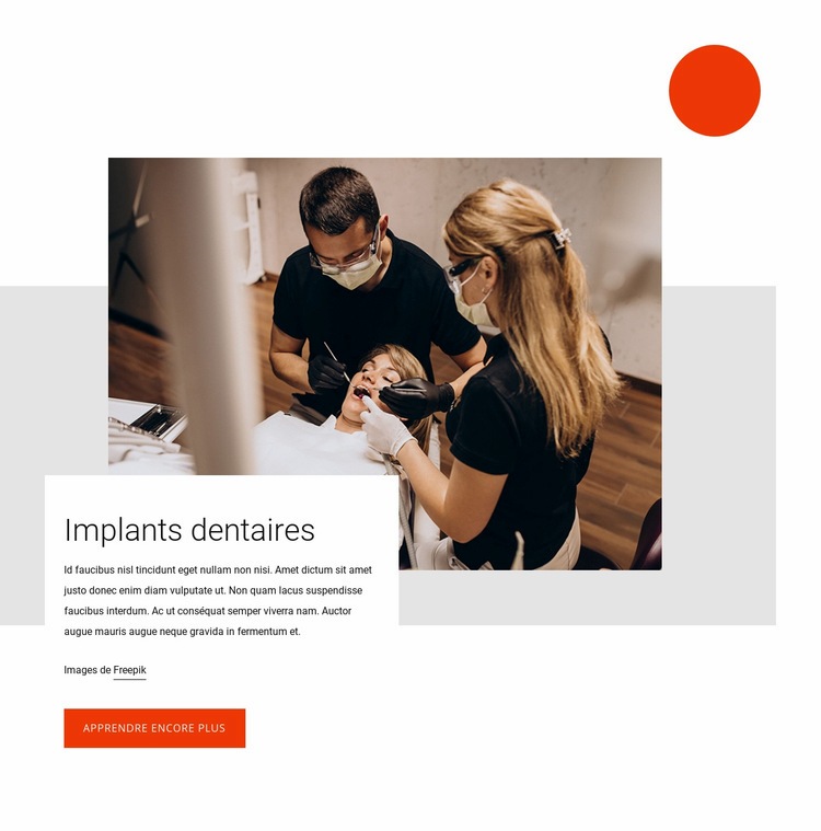 Implants dentaires Conception de site Web