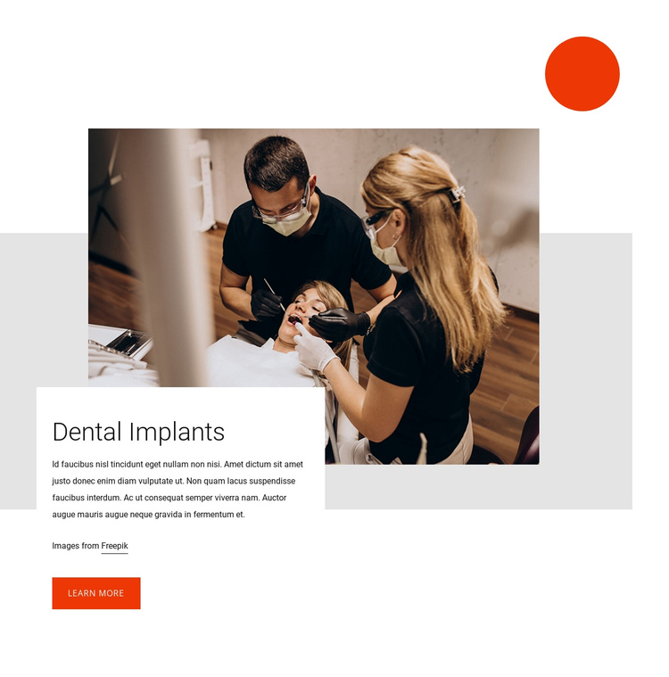 Dental implants One Page Template
