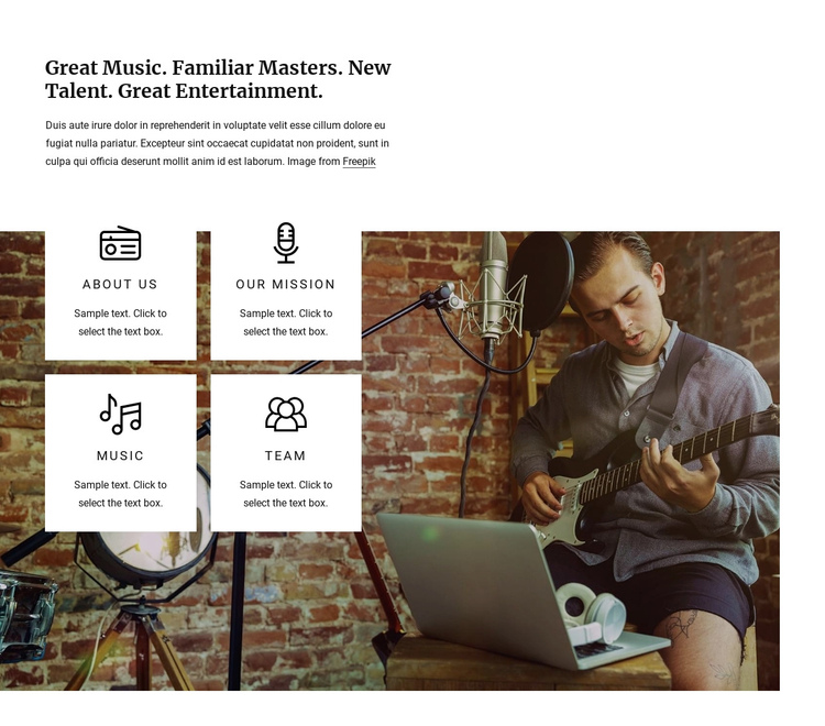 Great music radio One Page Template