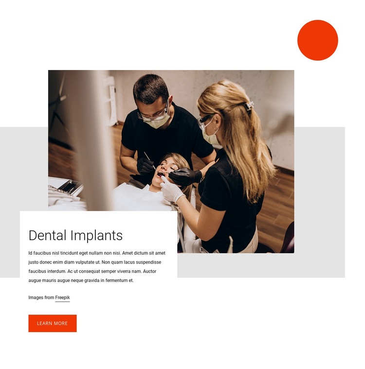 Dental implants Web Page Design
