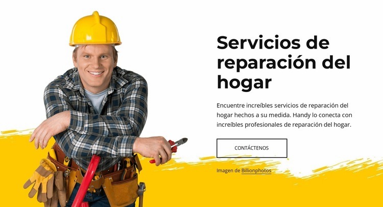 Increíbles profesionales de la reparación del hogar Maqueta de sitio web