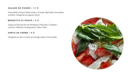 Salades Au Menu - Page De Destination Gratuite, Modèle HTML5