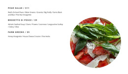 Salads On The Menu - Free Landing Page, Template HTML5