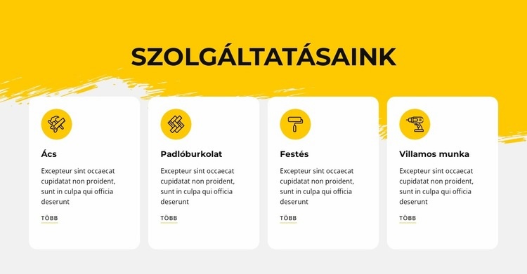 Javítási szolgáltatásokat kínálunk CSS sablon