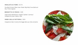 Insalate Nel Menu - Progettazione Di Modelli Di Siti Web