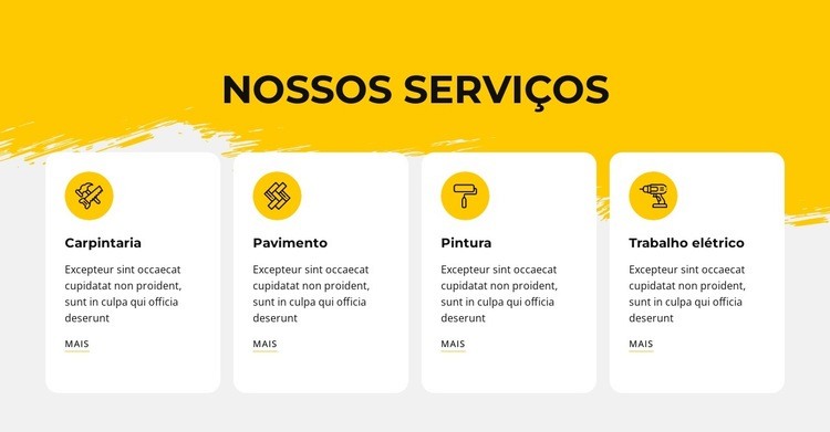 Oferecemos serviços de reparo Construtor de sites HTML