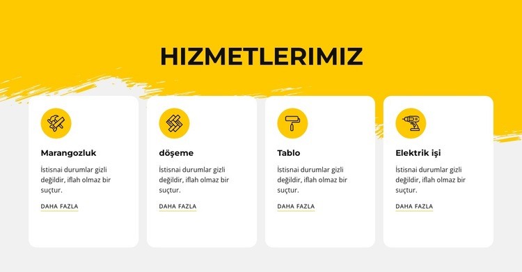 Tamir hizmetleri sunuyoruz Html Web Sitesi Oluşturucu