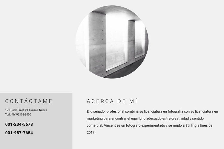 Mis detalles Creador de sitios web HTML