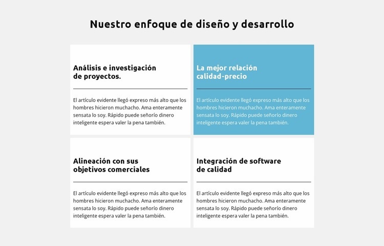 Enfoque de desarrollo Diseño de páginas web