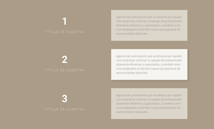 Tres planes paso a paso Tema de WordPress