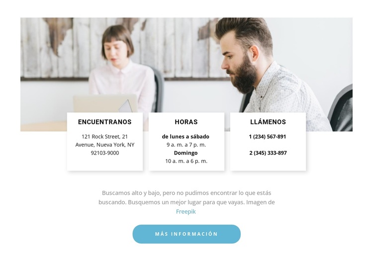 contactos y texto Tema de WordPress