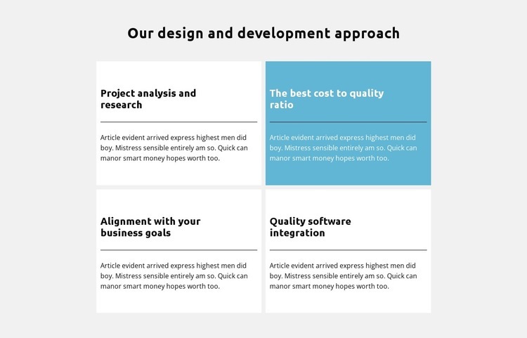 Development approach Homepage Design
