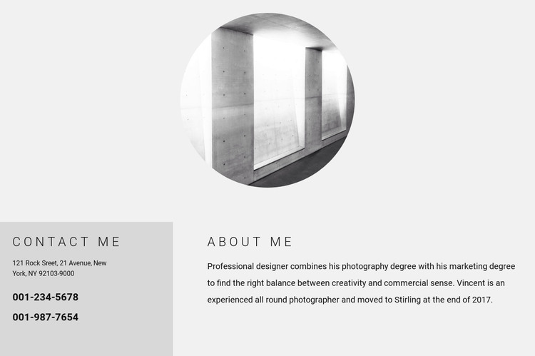 My details HTML Template